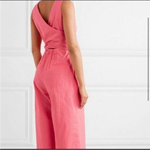 J.Crew Pink Wrap Tie Stretch Poplin Jumpsuit size 6 - Picture 1 of 10